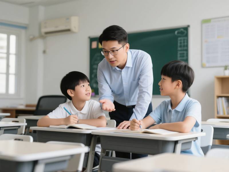 老师辅导学生学习图片