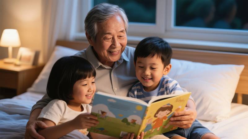 祖孙共读温馨时光图片