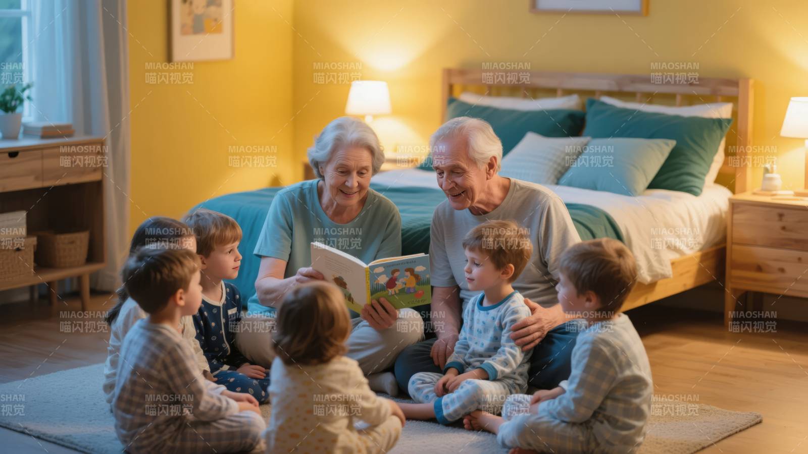 祖孙共读温馨时光图片