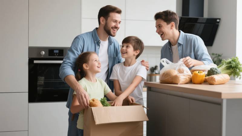 温馨家庭厨房购物图片