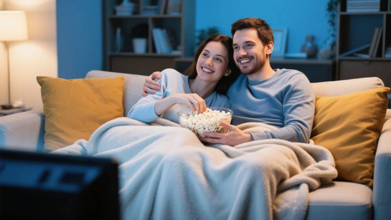 情侣观影温馨时刻图片