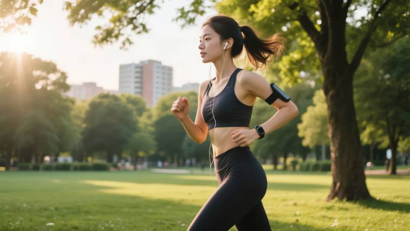 晨跑公园美景图片