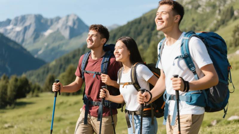 徒步山间 笑对自然图片