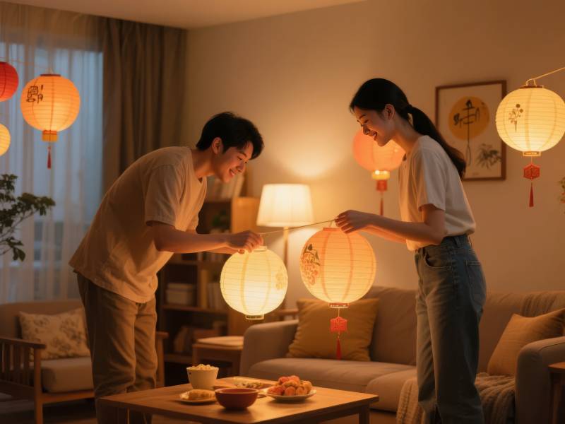 温馨灯下共度时光图片