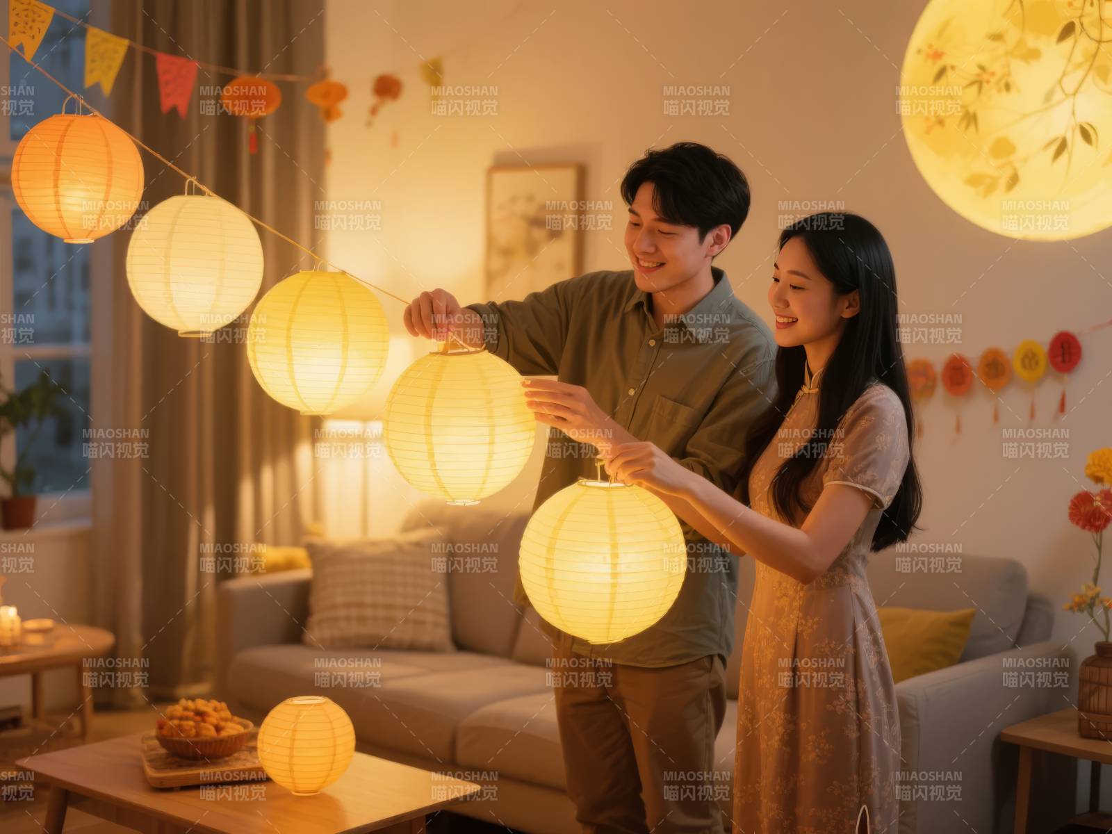 温馨灯下共度时光图片