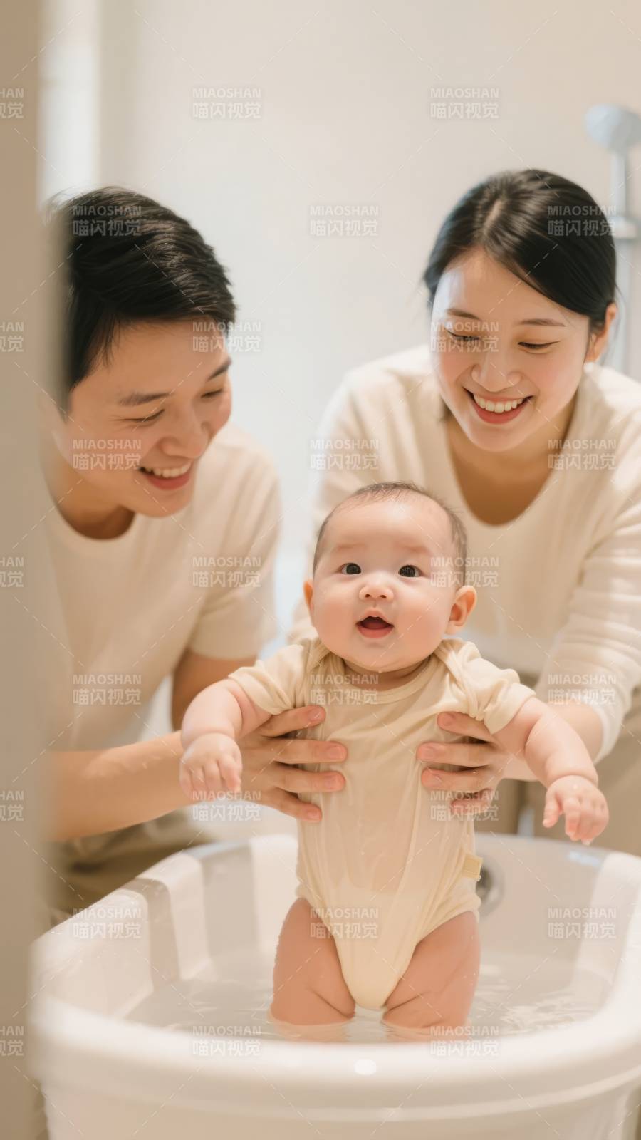 温馨家庭沐浴时光图片