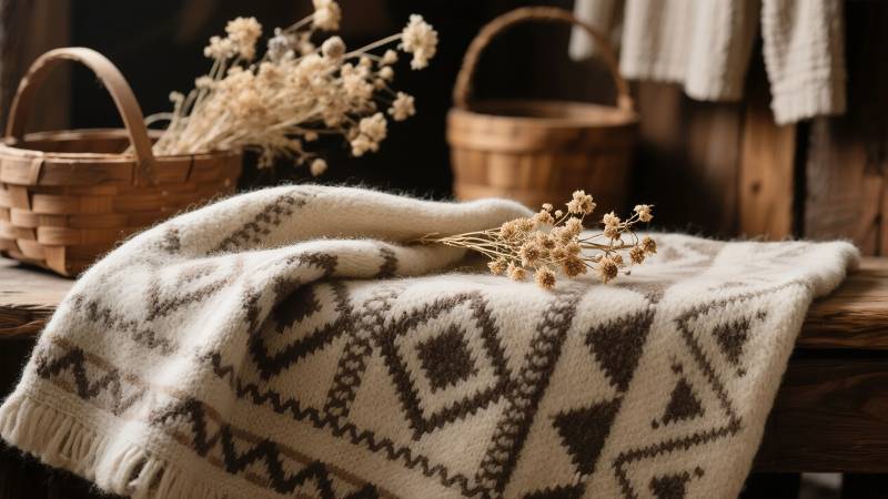 温暖毛毯静物图片