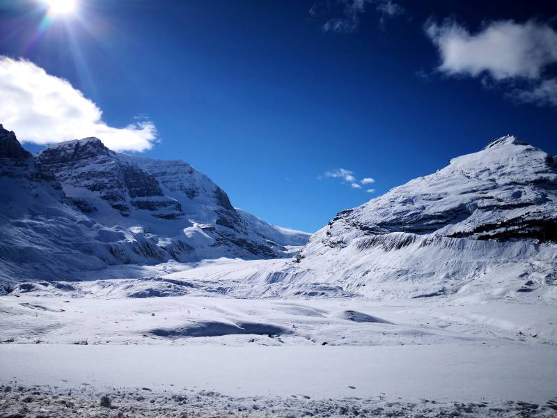 加拿大雪山冰川风光图片