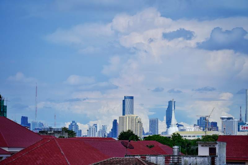 城市天际线远景图片