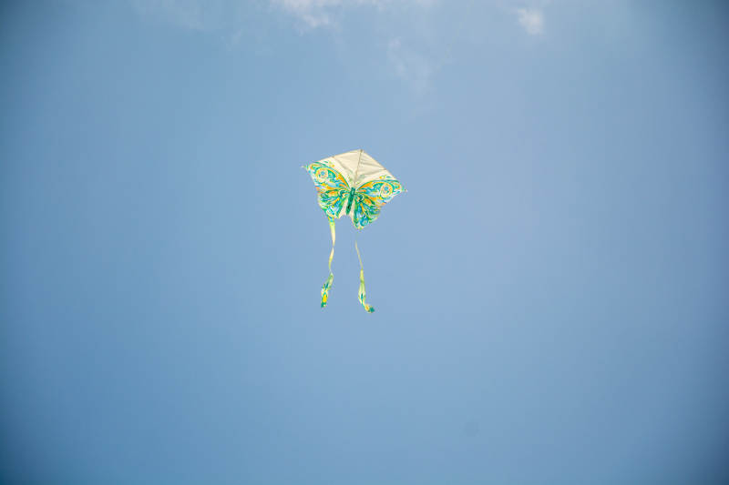 风筝飞舞蓝天图片