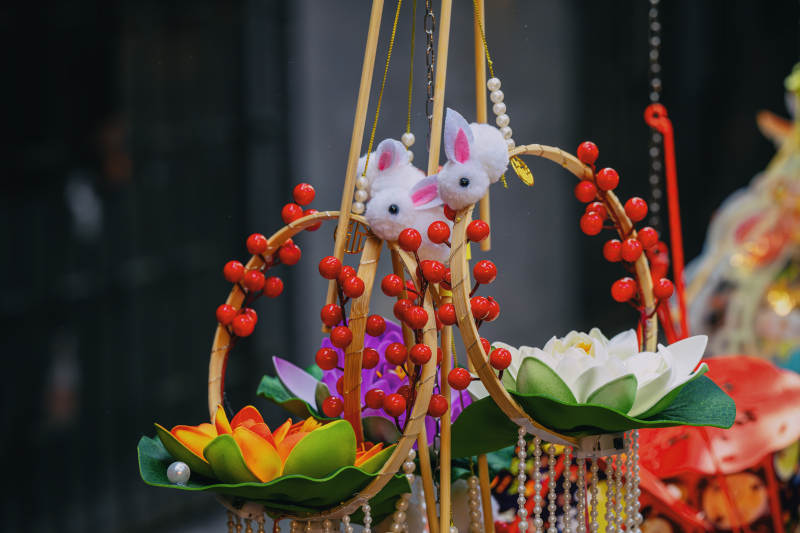 花环兔耳挂饰图片