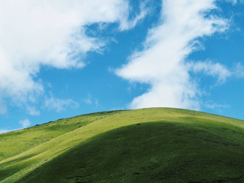 绿野蓝天 云影轻拂图片