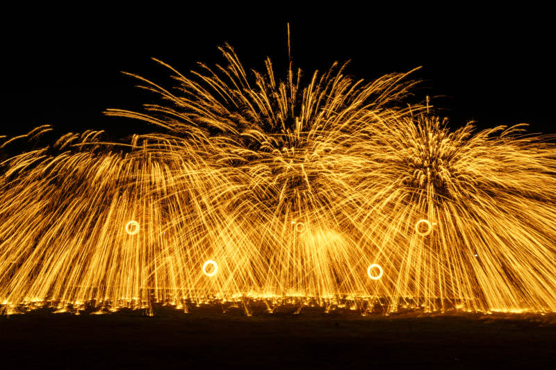 璀璨烟花夜空绽放图片