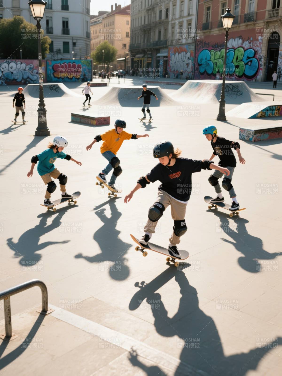 街头滑板少年图片