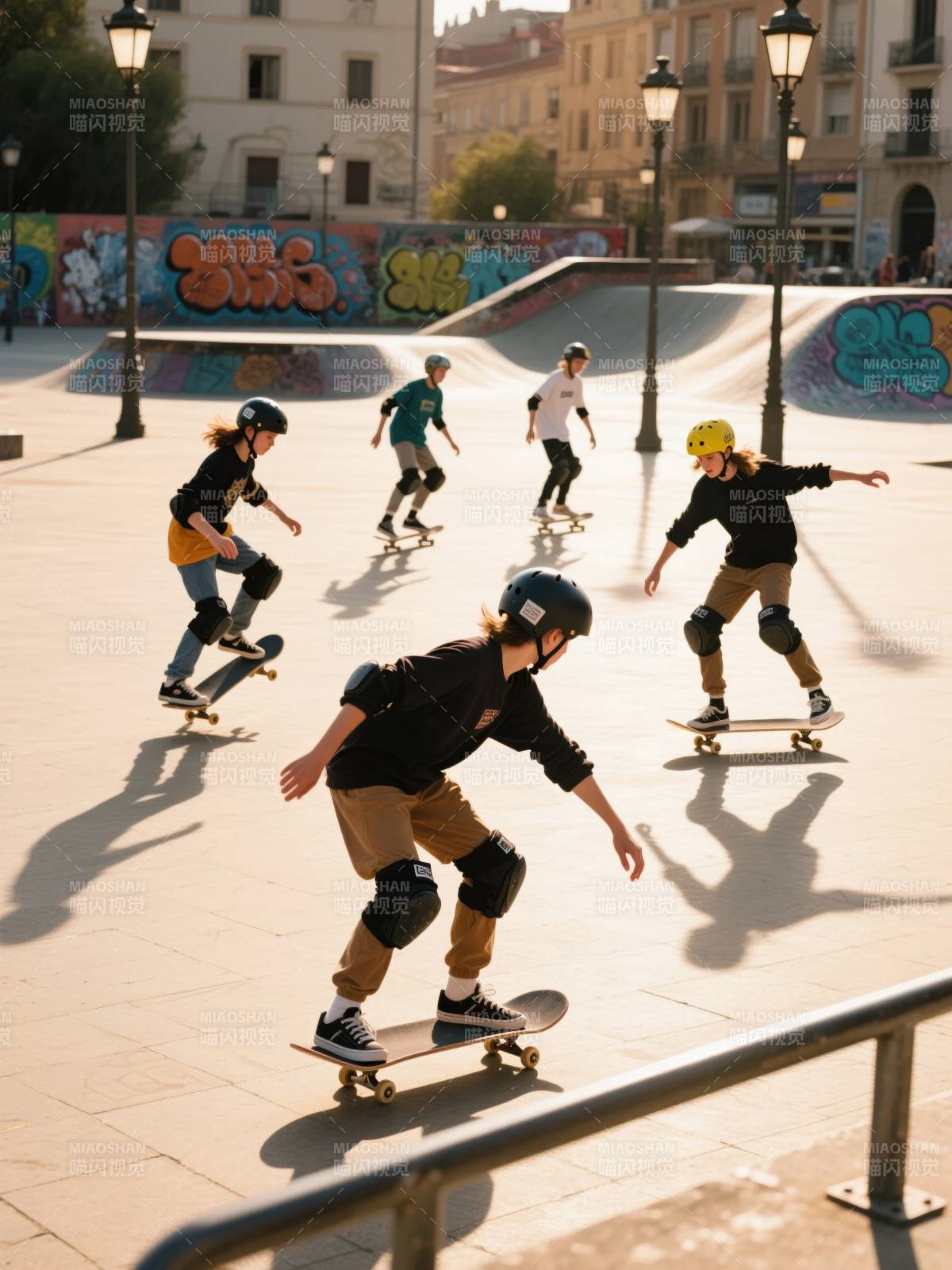 街头滑板青春飞扬图片