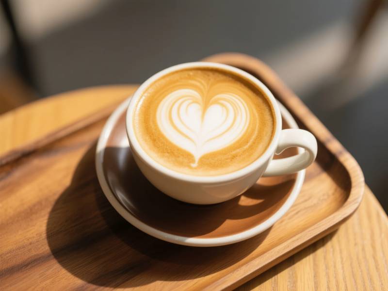 心形拉花咖啡图片