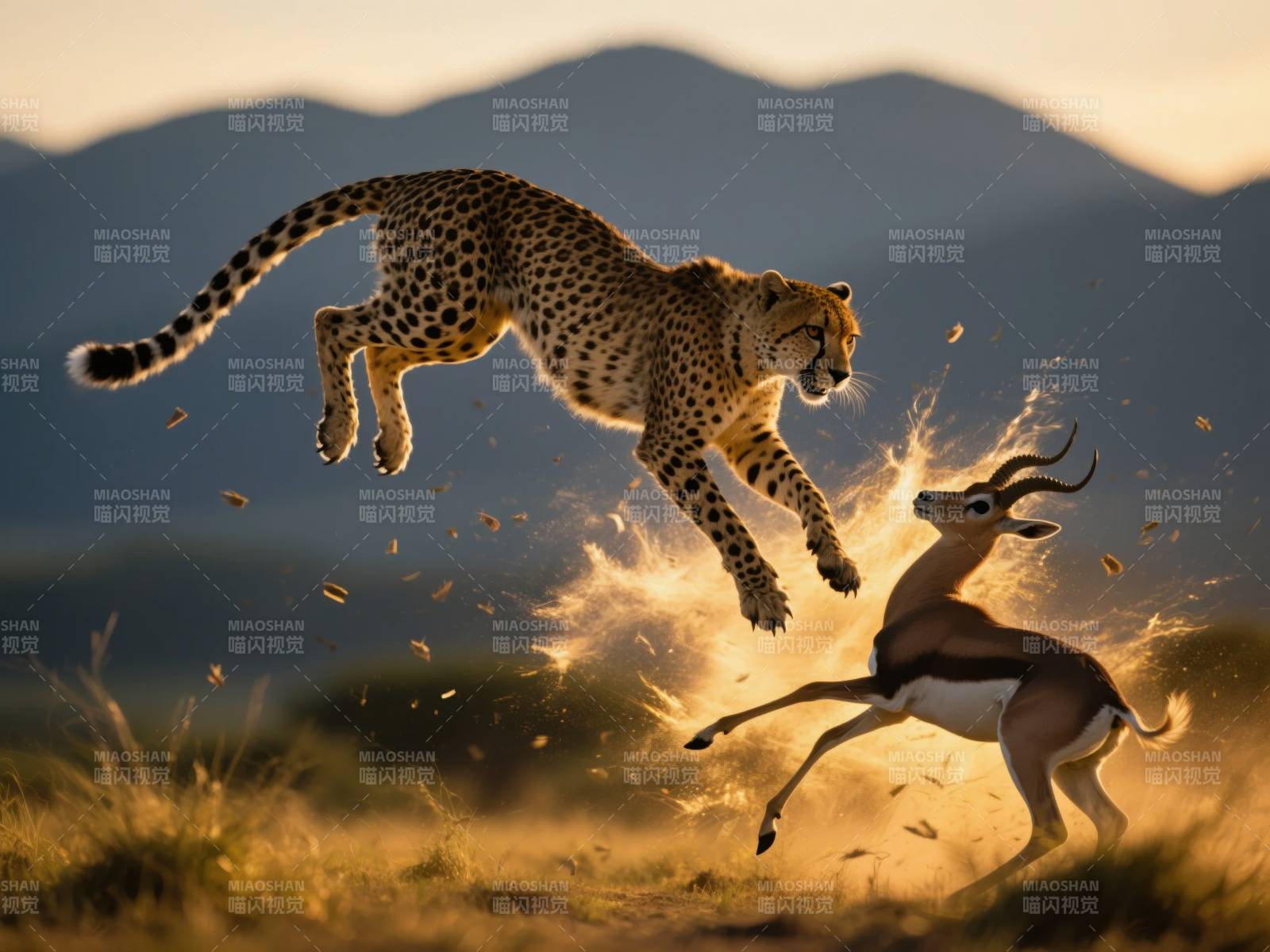 猎豹捕猎瞬间图片