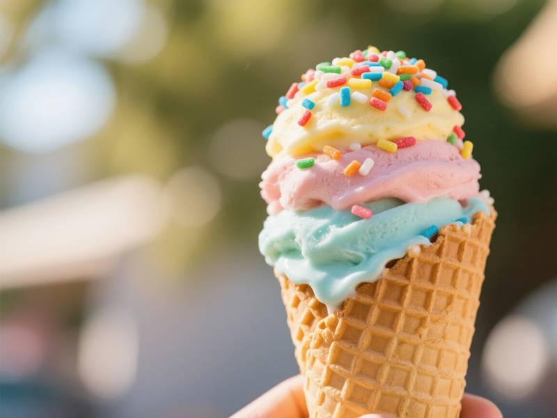 彩虹冰淇淋图片
