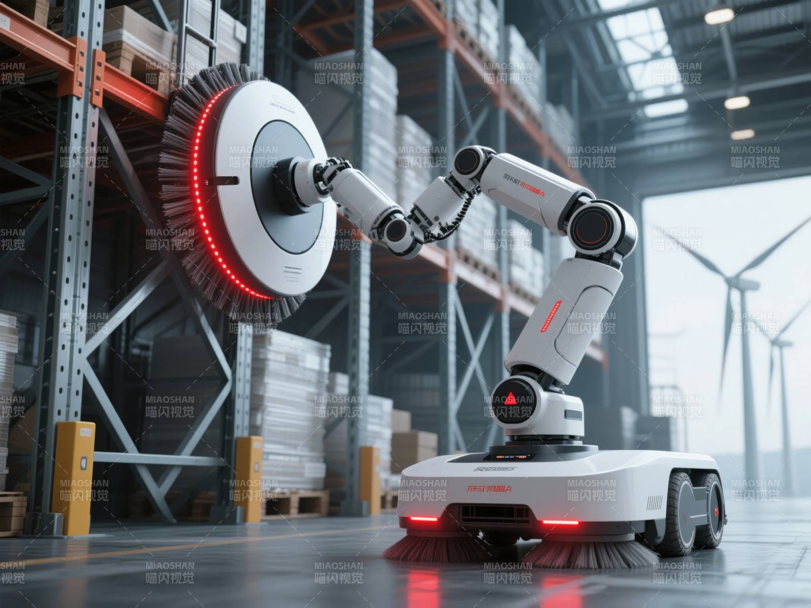 智能机器人清洁仓库图片