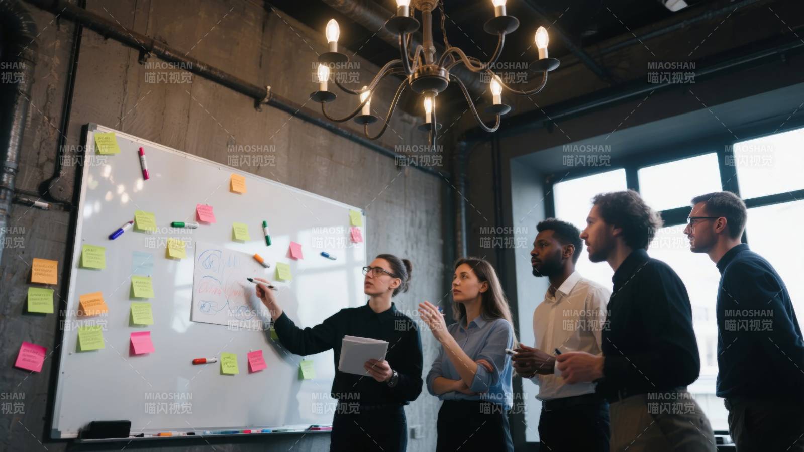 团队协作讨论中图片