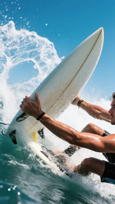 冲浪者破浪前行图片