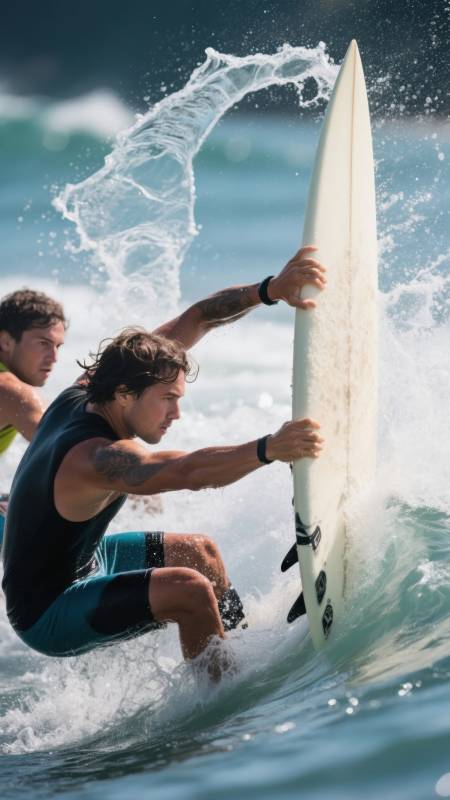 冲浪者破浪前行图片