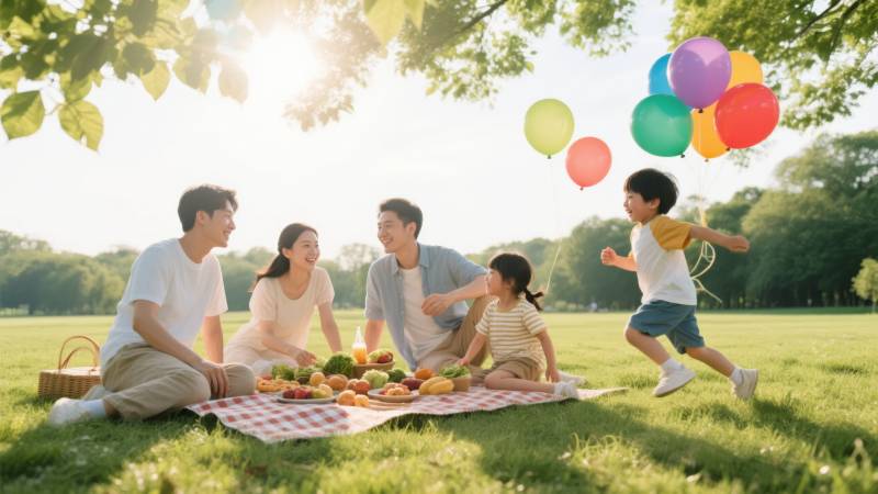 家庭野餐欢乐时光图片