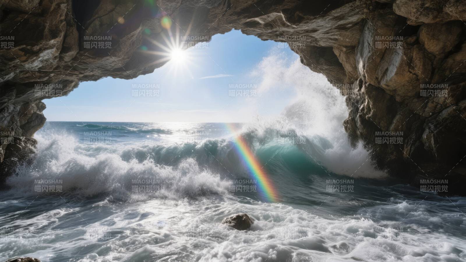 海洞彩虹奇景图片