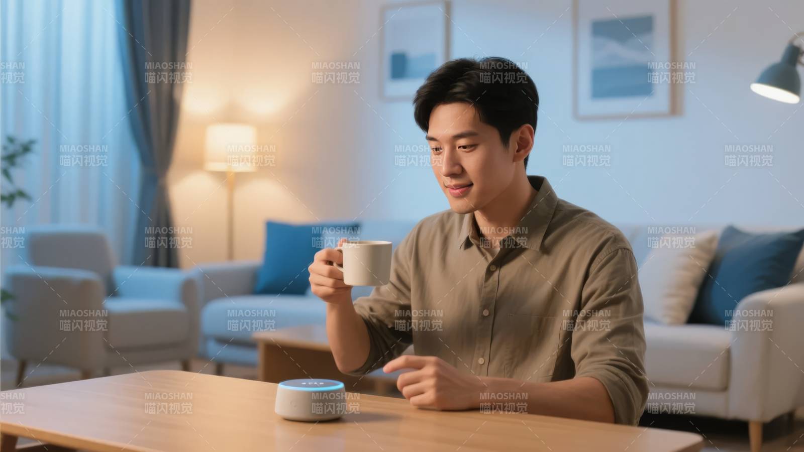 男子品茶静享时光图片