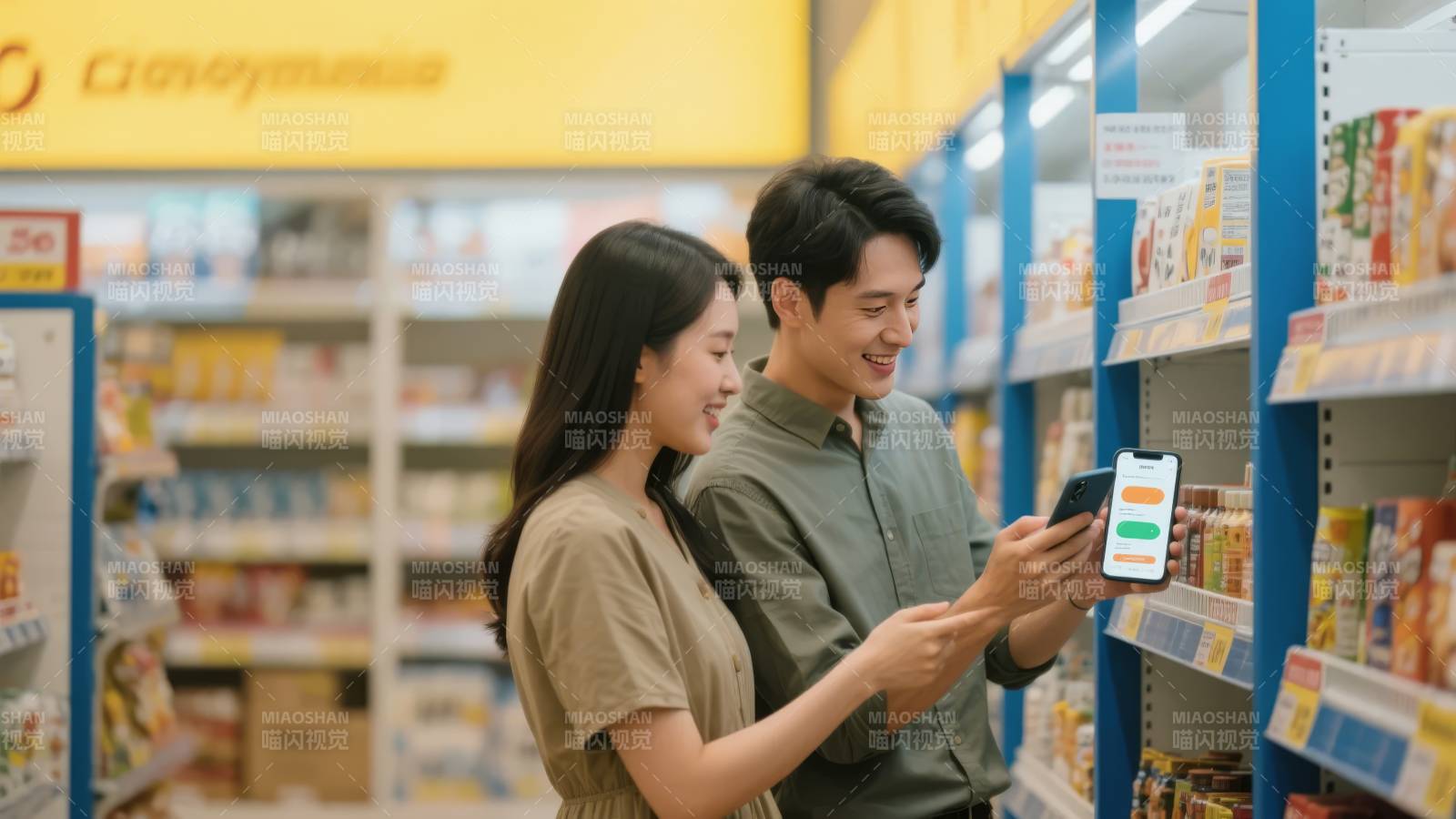 超市购物扫码比价图片