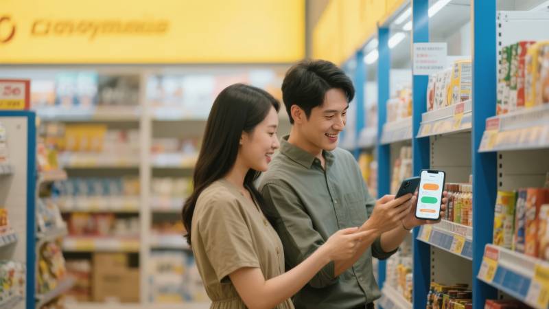 超市购物扫码比价图片