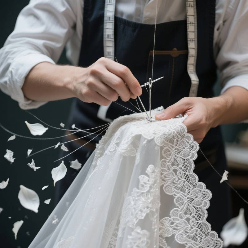 匠心缝制婚纱图片