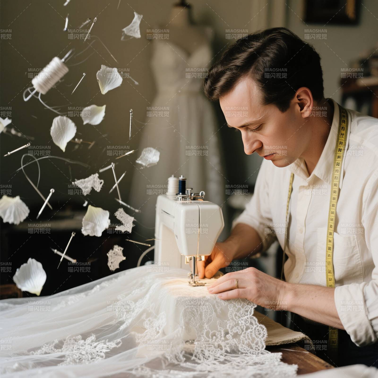 匠心缝制婚纱图片