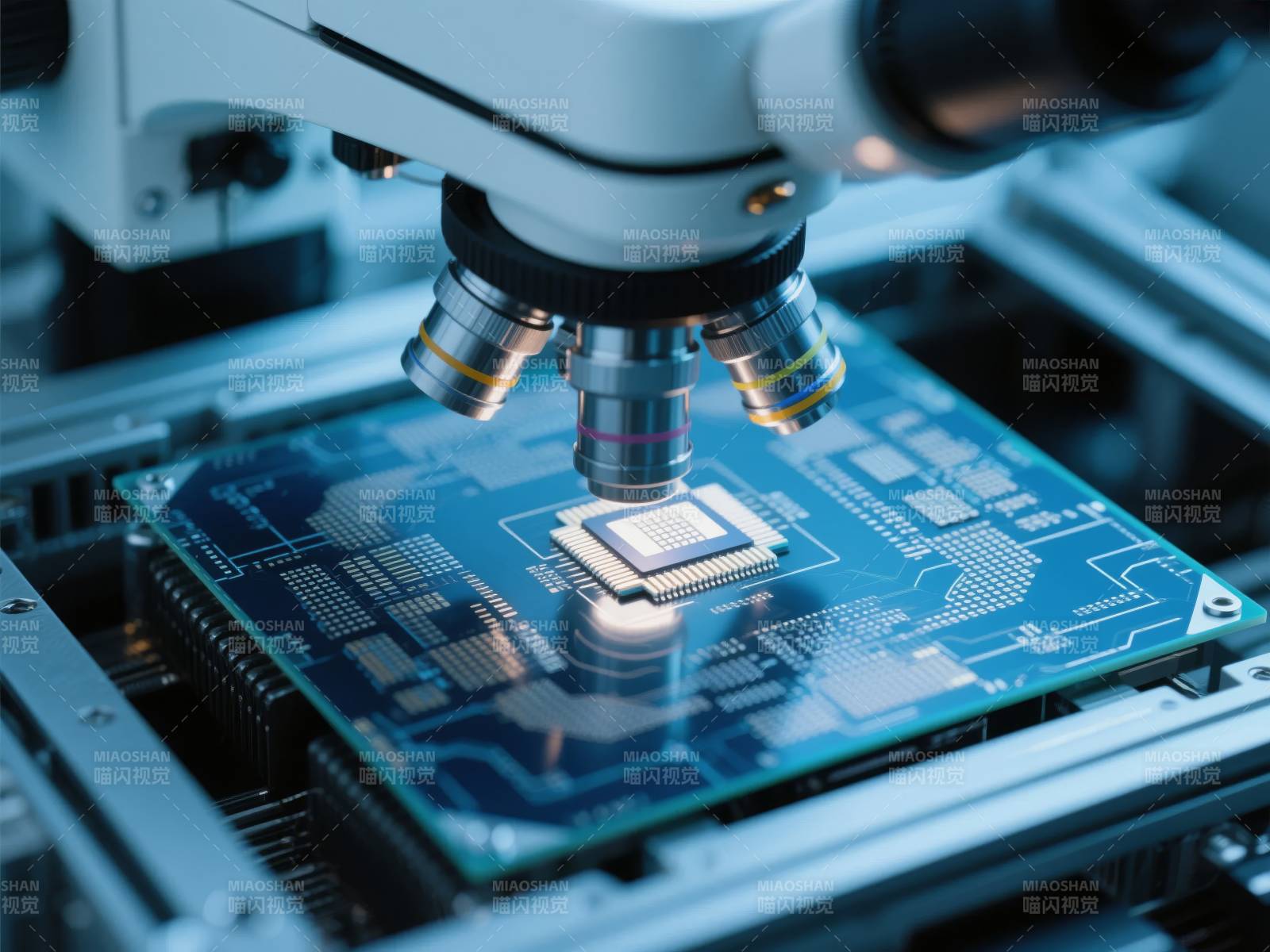 显微镜下的芯片检测图片