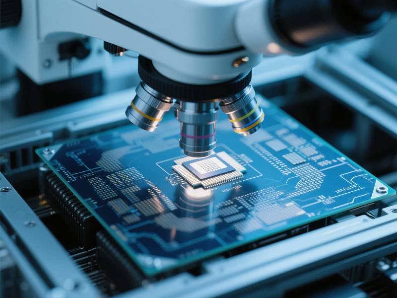 显微镜下的芯片检测图片