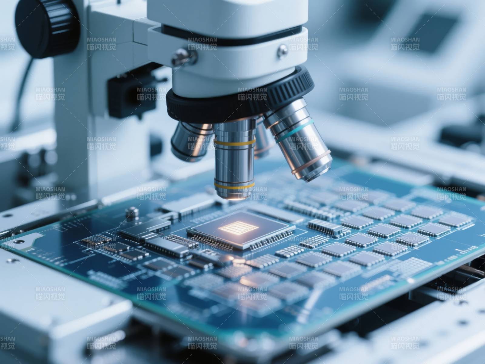 显微镜下的芯片图片