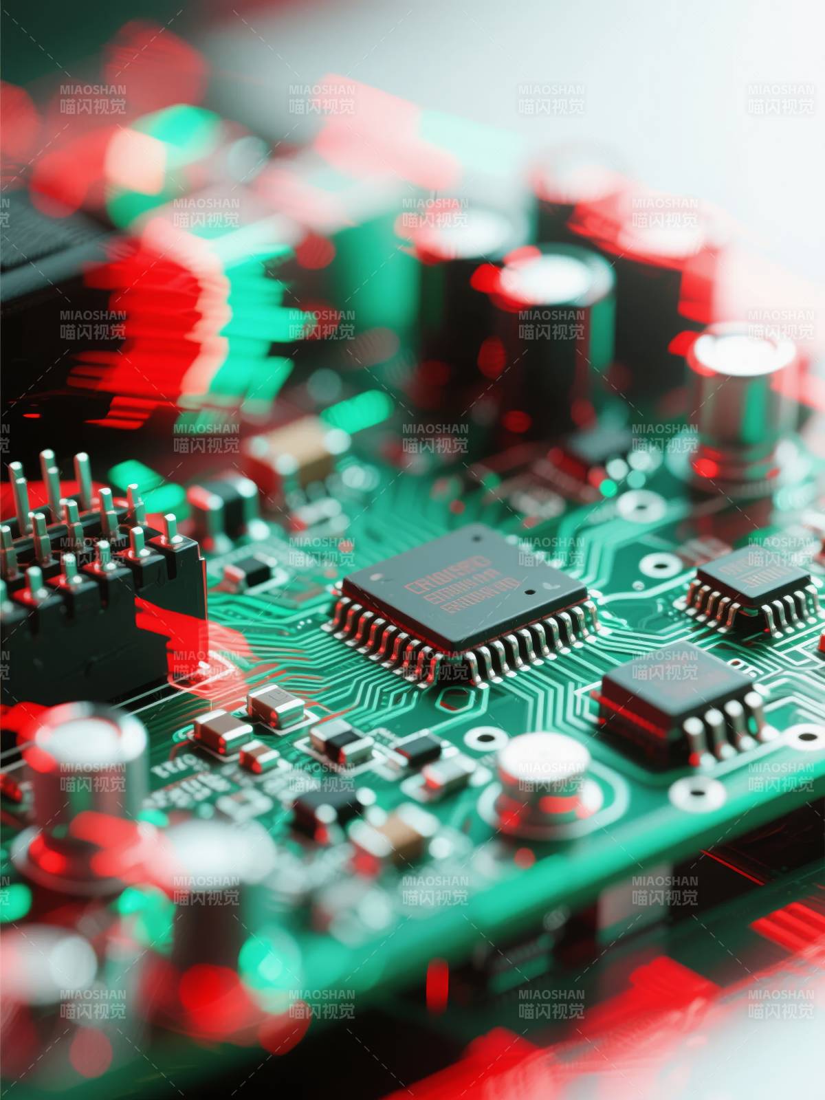 电路板芯片特写图片