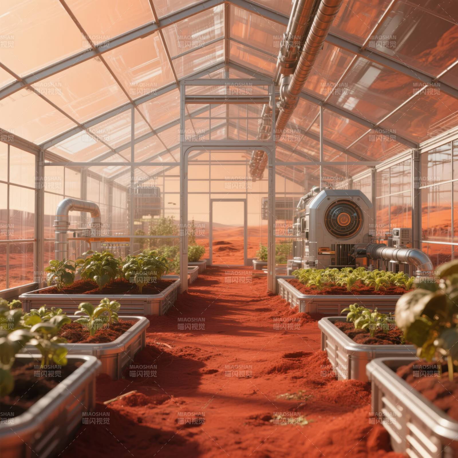 火星温室种植园图片