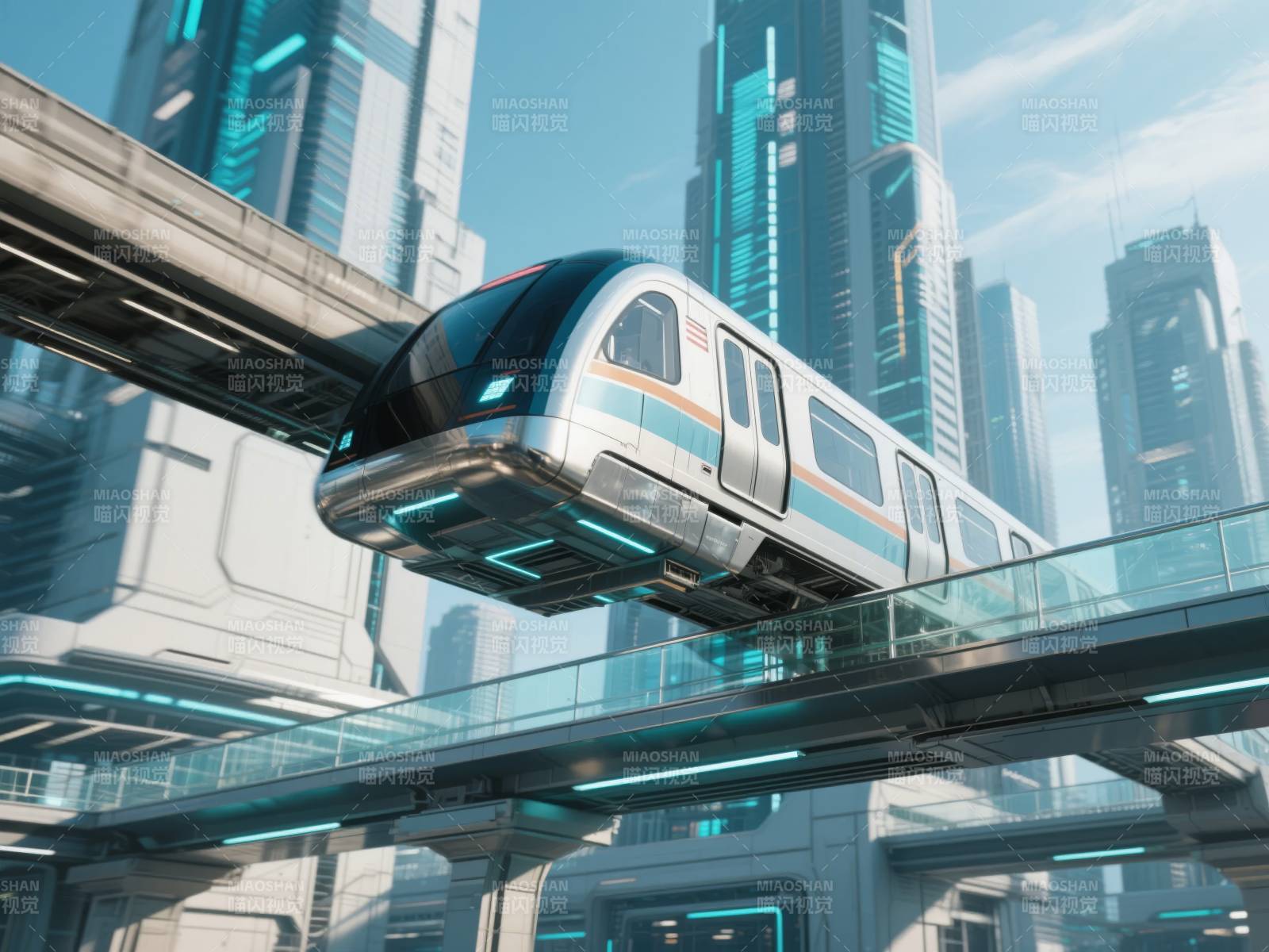 未来城市磁悬浮列车图片