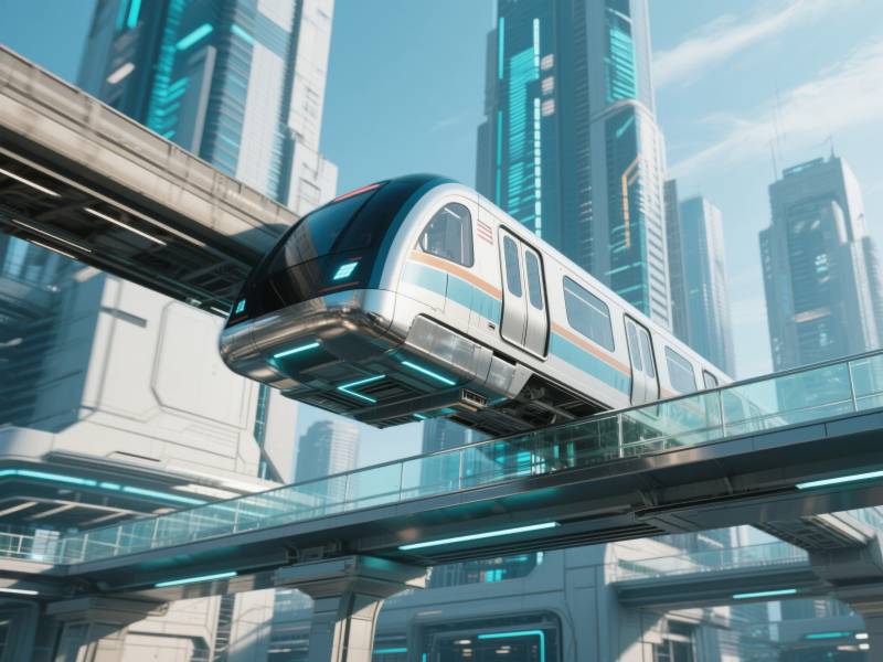 未来城市磁悬浮列车图片
