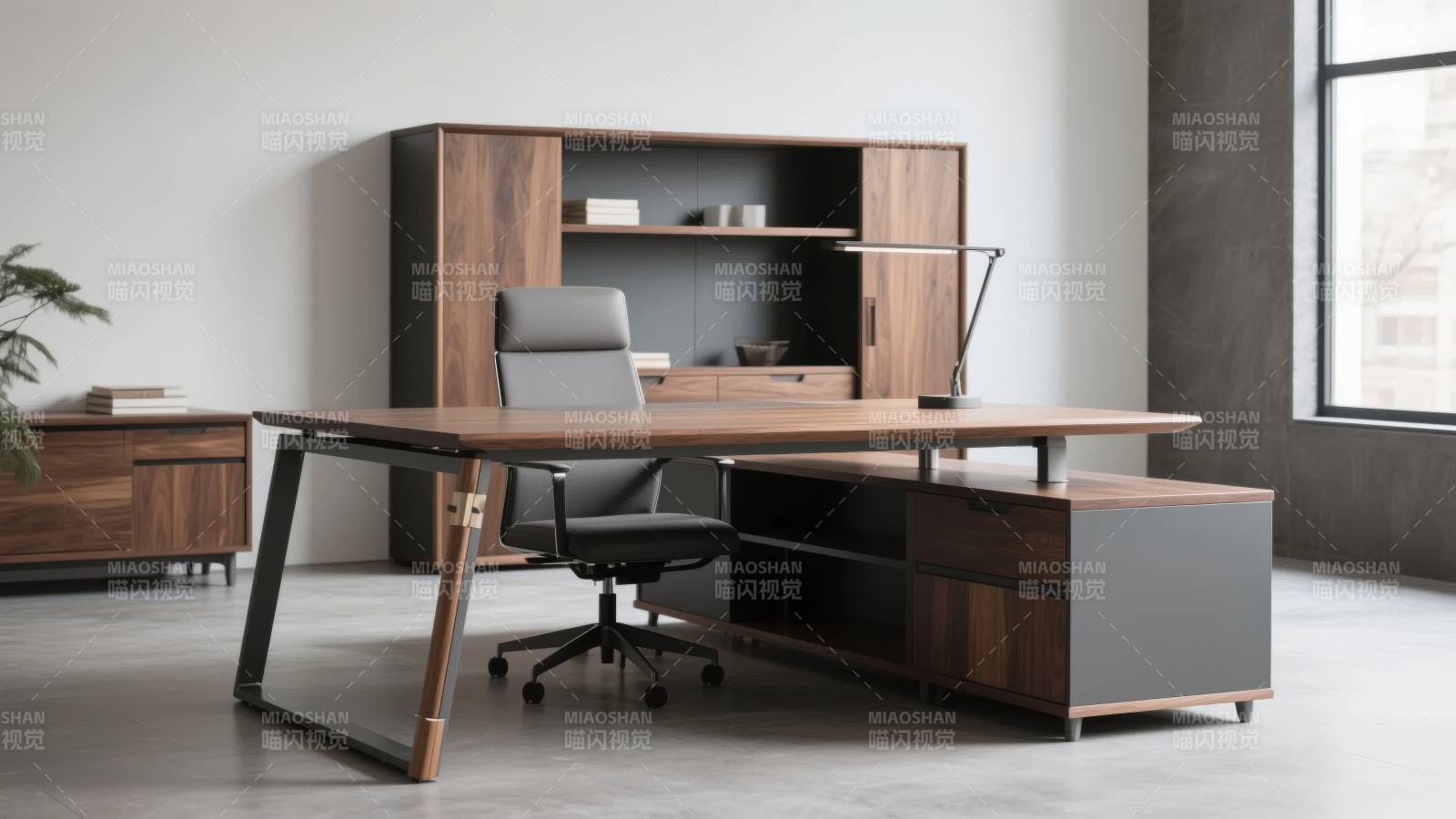 现代办公桌椅组合图片