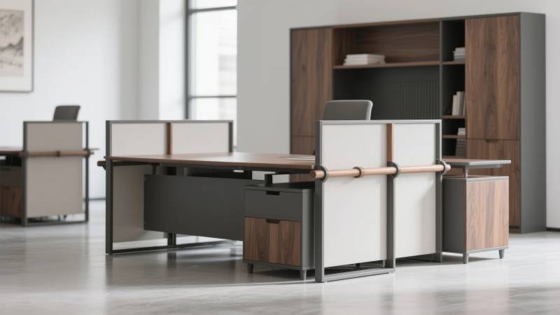 现代办公桌椅组合图片