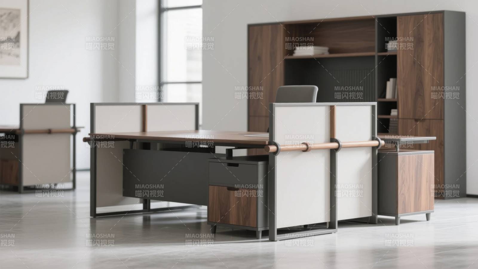 现代办公桌椅组合图片