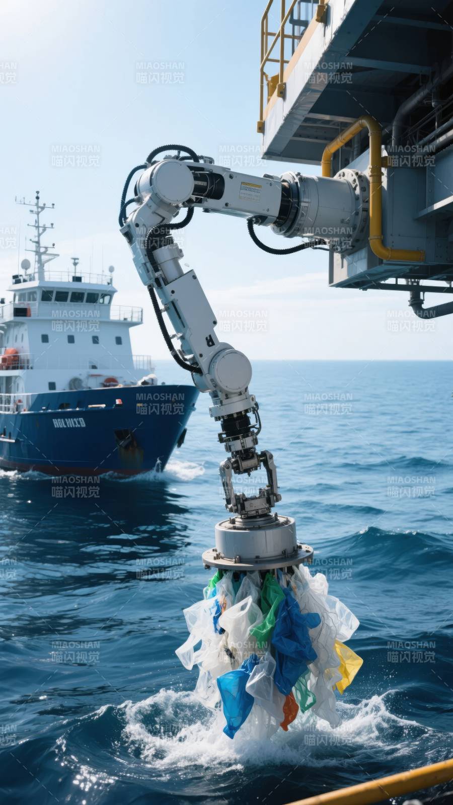 海洋机器人清理垃圾图片