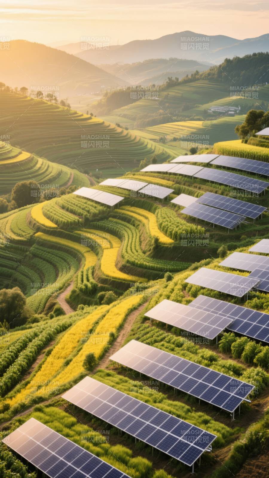 光伏梯田风光图片