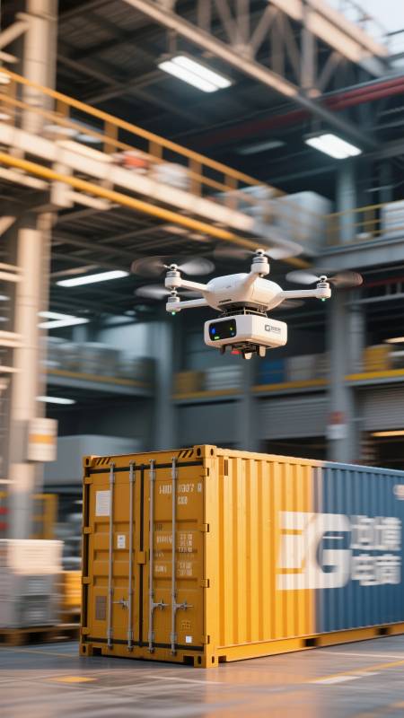 无人机巡检仓库图片