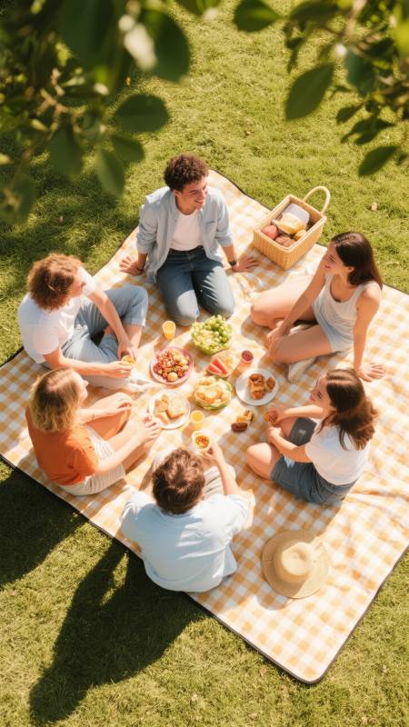 草坪野餐时光图片