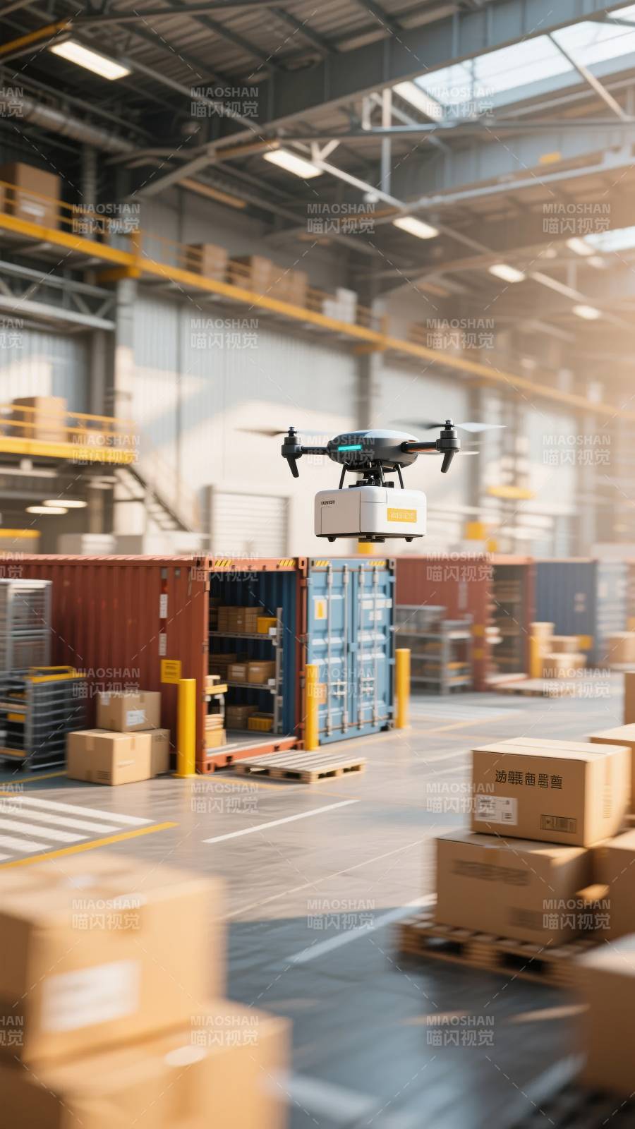 无人机仓库巡检图片