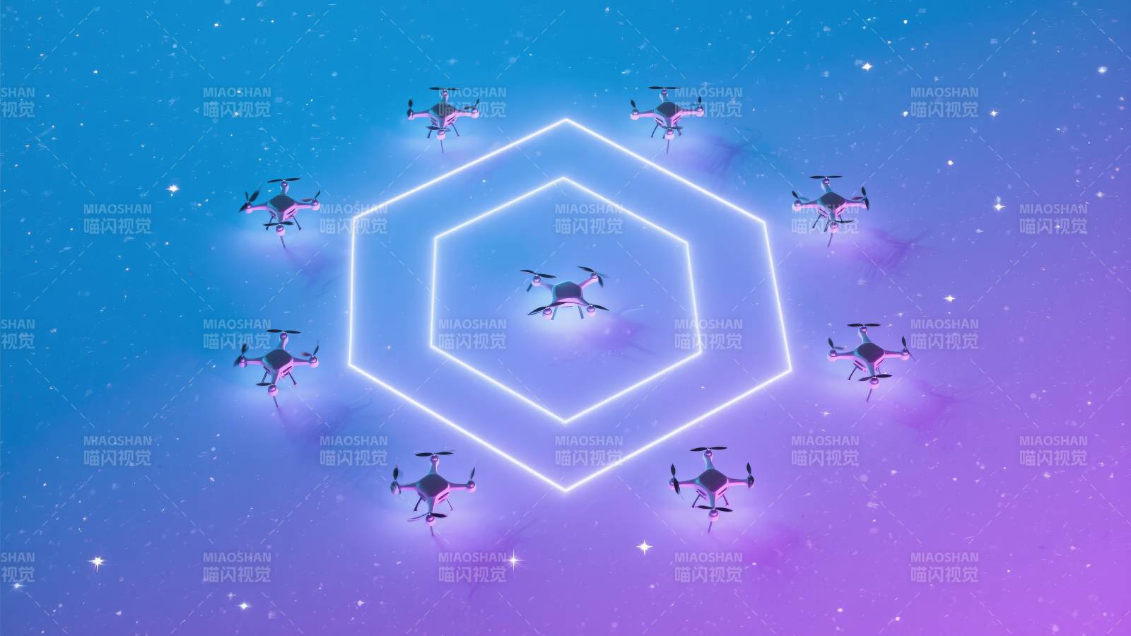 无人机编队飞行图片