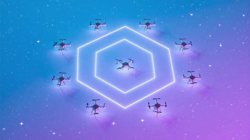 无人机编队飞行图片